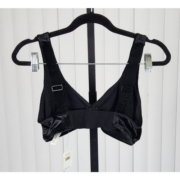 Intimately Free People Rhiannon Soft Bralette in Black Velvety Size Medium New - Picture 3 of 13